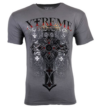 XTREME COUTURE by AFFLICTION Men's T-Shirt FAITH & PRIDE Biker MMA