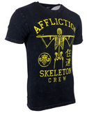 AFFLICTION SKELETON CREW Men's T-shirt BLACK LAVA