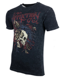 AFFLICTION BATTLE CRY Men's T-shirt BLACK LAVA