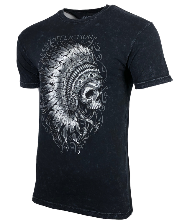 AFFLICTION APACHE Men's T-shirt BLACK LAVA ^^