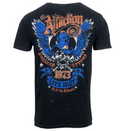 AFFLICTION STRAIGHT SIX Men's T-shirt BLACK LAVA