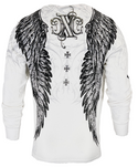 Xtreme Couture by Affliction Men's Thermal Shirt OVER THE TOP White