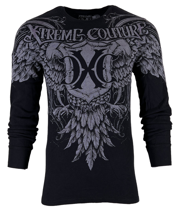 Xtreme Couture by Affliction Men's Thermal Shirt DARING Black