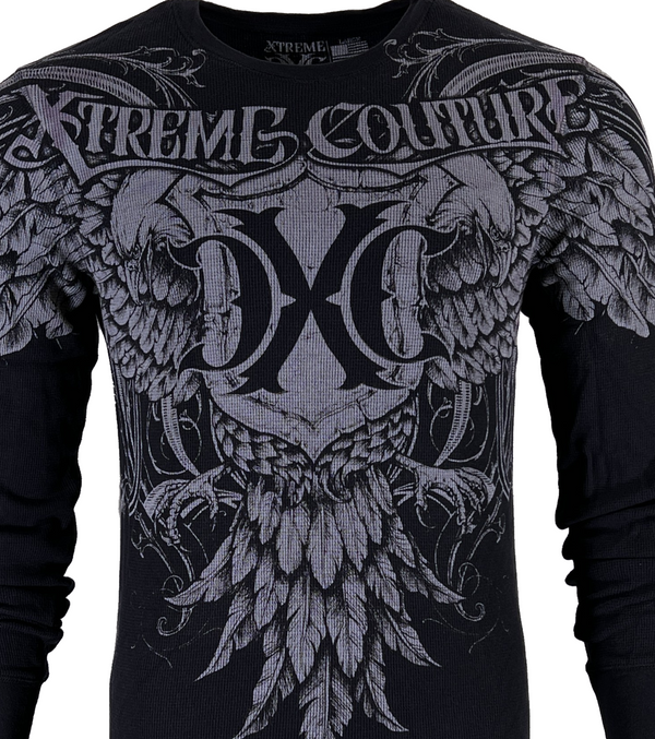 Xtreme Couture by Affliction Men's Thermal Shirt DARING Black