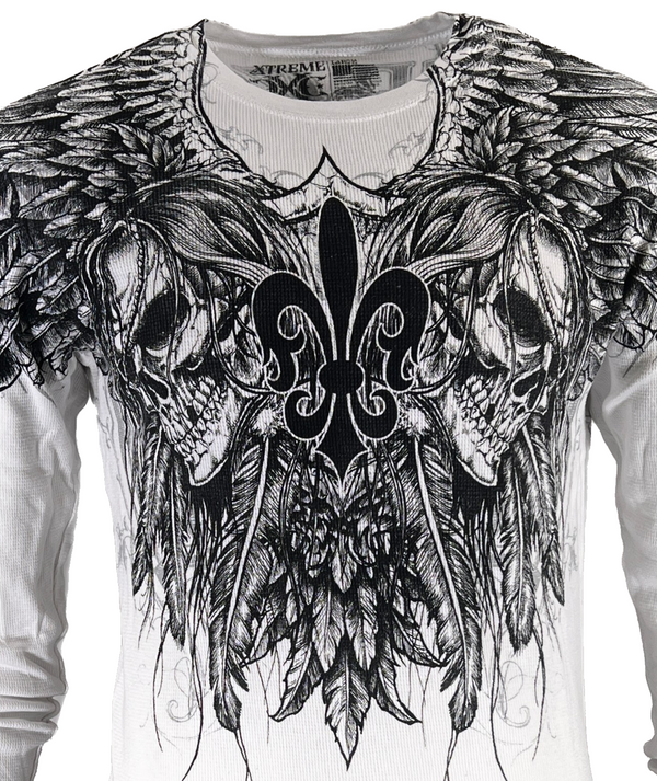 Xtreme Couture by Affliction Men's Thermal Shirt GATHER White