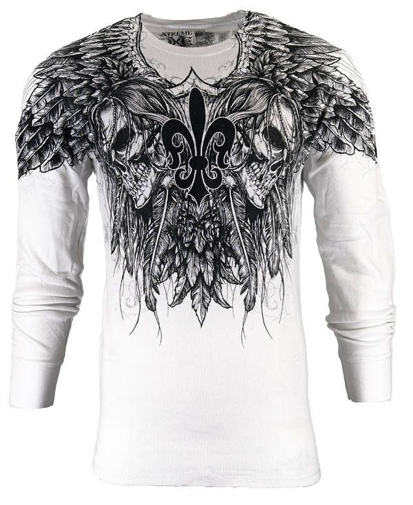 Xtreme Couture by Affliction Men's Thermal Shirt GATHER White
