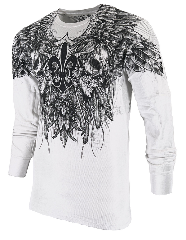 Xtreme Couture by Affliction Men's Thermal Shirt GATHER White