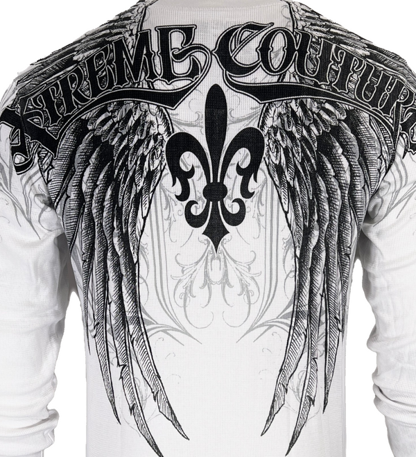 Xtreme Couture by Affliction Men's Thermal Shirt GATHER White