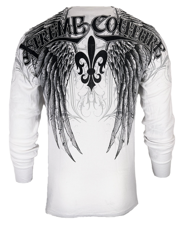 Xtreme Couture by Affliction Men's Thermal Shirt GATHER White