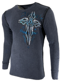Archaic by Affliction Men's Thermal Shirt FERAL Gray