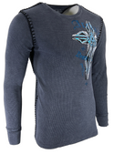 Archaic by Affliction Men's Thermal Shirt FERAL Gray