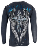 Archaic by Affliction Men's Thermal Shirt FERAL Gray