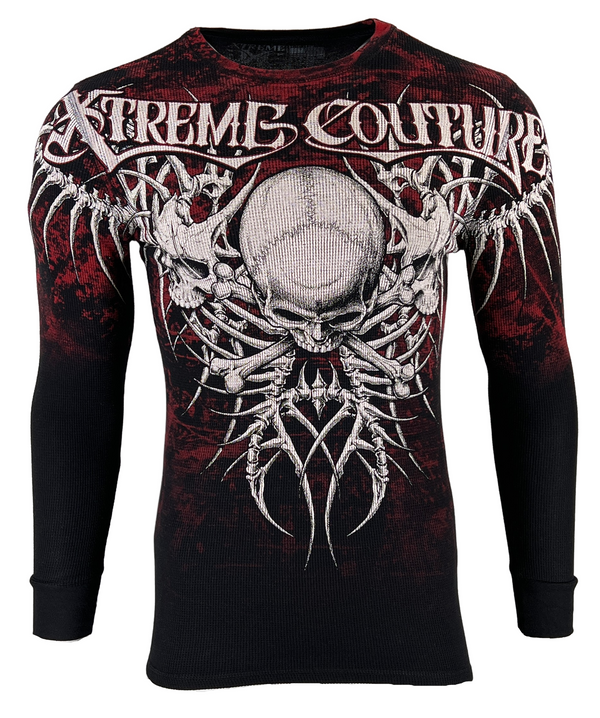Xtreme Couture by Affliction Men's Thermal Shirt BARE BONE Black