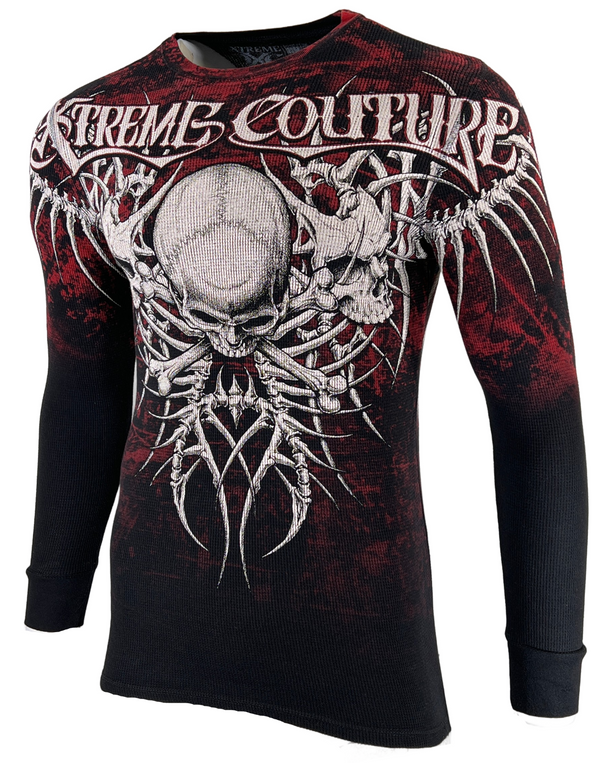 Xtreme Couture by Affliction Men's Thermal Shirt BARE BONE Black