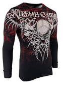 Xtreme Couture by Affliction Men's Thermal Shirt BARE BONE Black