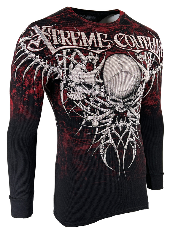 Xtreme Couture by Affliction Men's Thermal Shirt BARE BONE Black