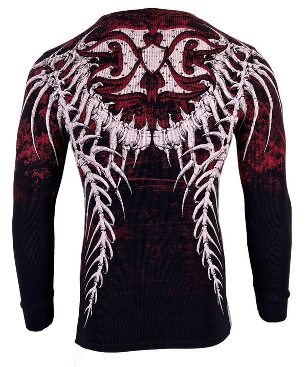 Xtreme Couture by Affliction Men's Thermal Shirt BARE BONE Black