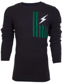 Archaic by Affliction Men's Thermal Shirt FLAG SMASHER Black