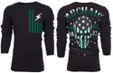 Archaic by Affliction Men's Thermal Shirt FLAG SMASHER Black