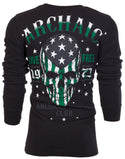 Archaic by Affliction Men's Thermal Shirt FLAG SMASHER Black