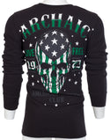 Archaic by Affliction Men's Thermal Shirt FLAG SMASHER Black