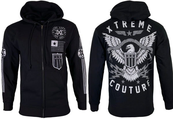 Xtreme Couture Men's ZIP Hoodie Sweat Shirt Jacket BRAVENET ZIP HOOD Biker