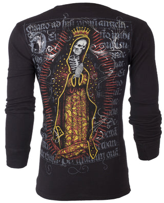 Archaic by Affliction Men's Thermal Shirt DEATH MARY Black