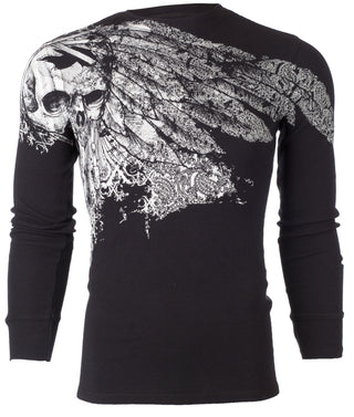 Xtreme Couture by Affliction Men's Thermal Shirt ANTIQUATED Black