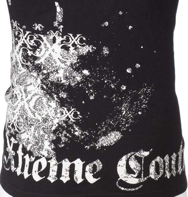Xtreme Couture by Affliction Men's Thermal Shirt ANTIQUATED Black