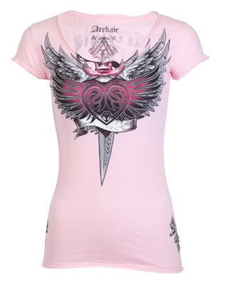 Archaic by Affliction Women's T-shirt Torn Heart