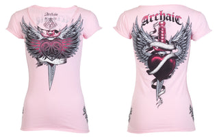 Archaic by Affliction Women's T-shirt Torn Heart