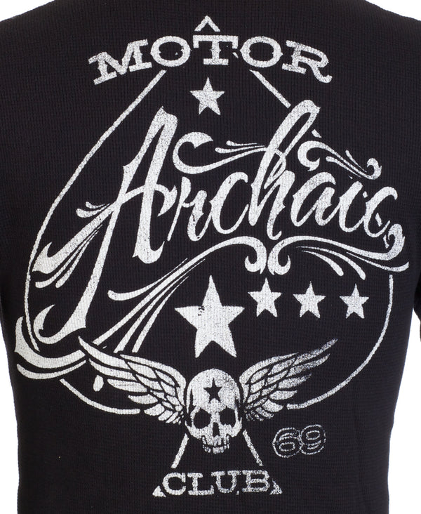 Archaic by Affliction Men's Thermal Shirt NATION Black
