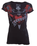 Archaic by Affliction Women's T-shirt Heart Struck ^