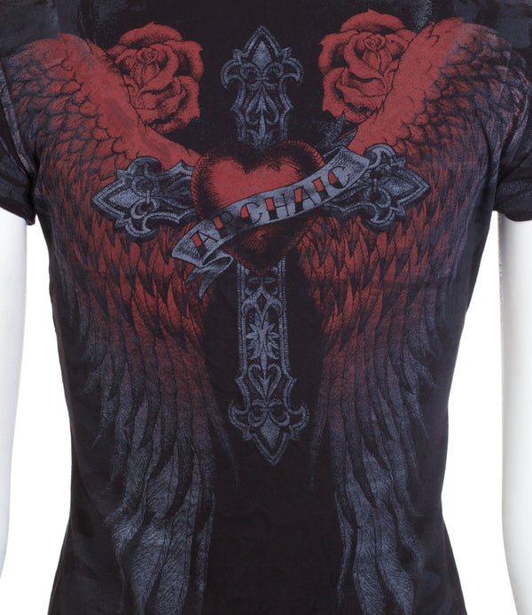 Archaic by Affliction Women's T-shirt Heart Struck ^