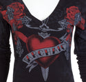 Archaic by Affliction Women's T-shirt Heart Struck ^