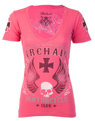 Archaic by Affliction Women's T-shirt Love Skull ^