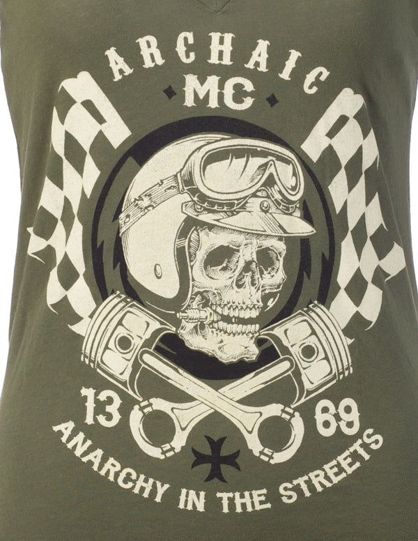 Archaic by Affliction Women's T-shirt Hot Piston ^