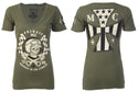 Archaic by Affliction Women's T-shirt Hot Piston ^