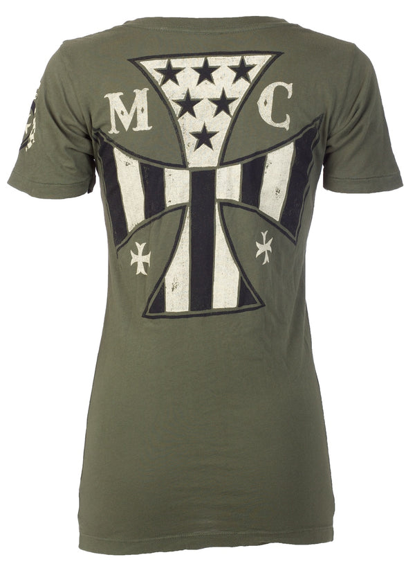 Archaic by Affliction Women's T-shirt Hot Piston ^