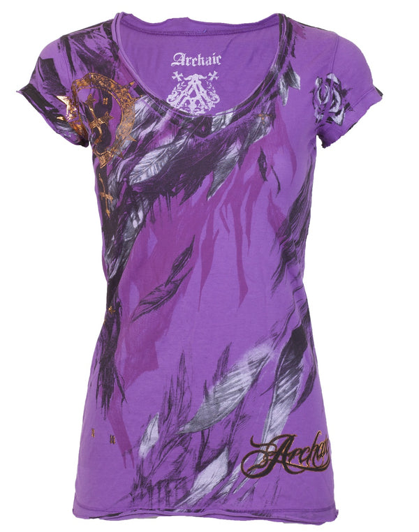 Archaic by Affliction Women's T-shirt Beauty Queen ^