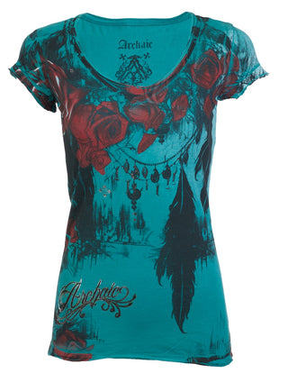 Rebel Saint by Affliction Women's T-shirt Beauty Queen ^