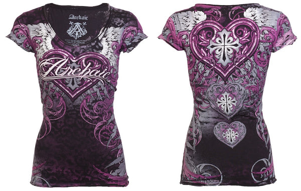 Archaic by Affliction Women's T-shirt Unwanted Love  ^