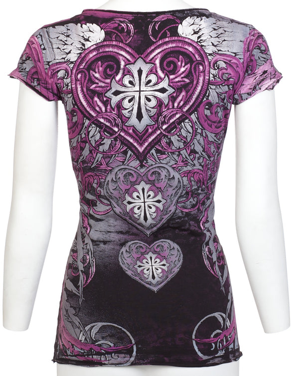 Archaic by Affliction Women's T-shirt Unwanted Love  ^