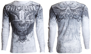 Archaic by Affliction Men's Thermal Shirt WORLD WIDE White +