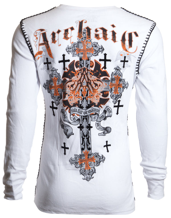 Archaic Affliction Men's Thermal shirt GODFREY (WHITE) +