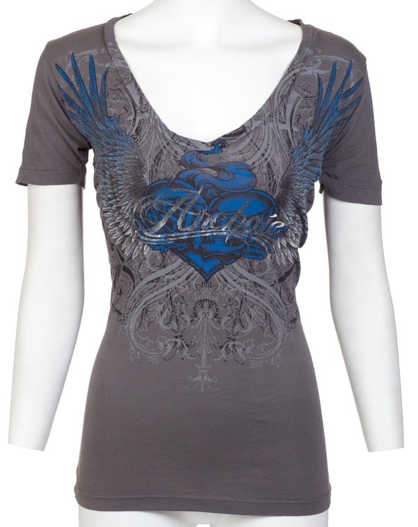 Archaic by Affliction Women's T-shirt Heartache  ^