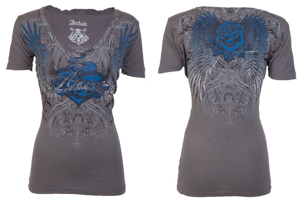 Archaic by Affliction Women's T-shirt Heartache  ^