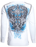 Archaic by Affliction Men's Thermal Shirt ANTIQUO POLO White