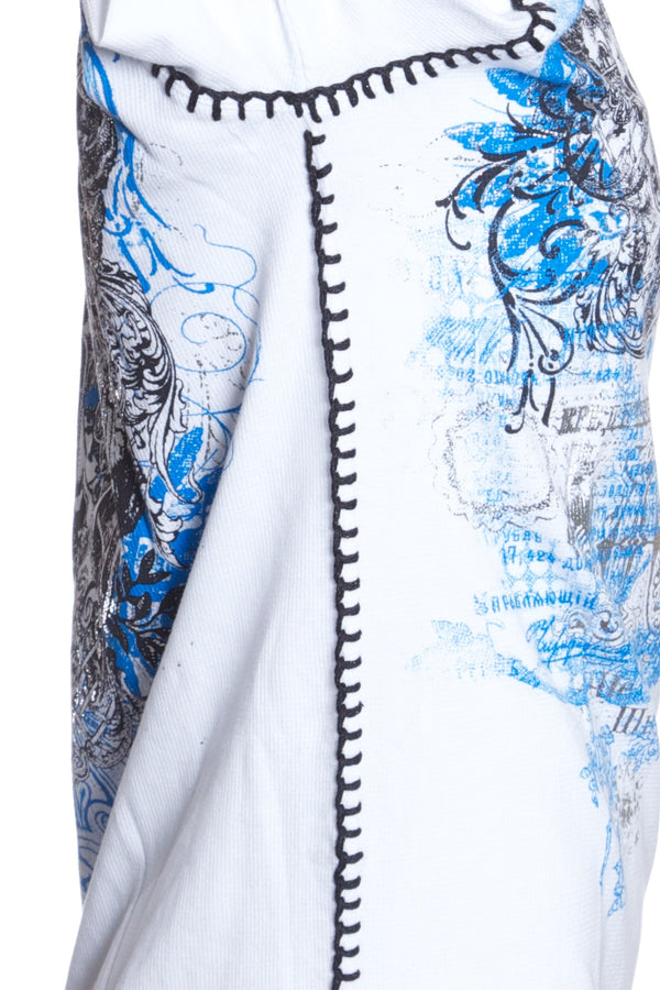 Archaic by Affliction Men's Thermal Shirt ANTIQUO POLO White