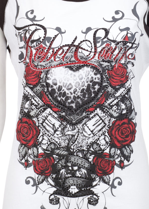 Rebel Saint by Affliction Women's T-shirt Wild Lover